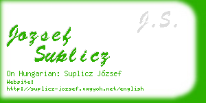 jozsef suplicz business card