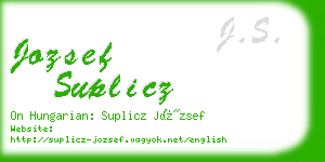 jozsef suplicz business card